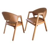 Kit 2 Cadeiras Para Mesa De Jantar Com Encosto Curvo Em Madeira Maciça Hibisco Caramelo