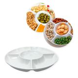 Petisqueira Redonda 5 Divisões Frios Queijo Patês Doces 30cm