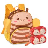 Mochila Infantil Meninas Com Dois Estojos Escolares Bichinho