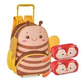 Mochila Carrinho Escolar Com Dois Estojos Feminino Delicado
