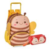Mochila De Carrinho Com Estojo Duplo Escolar Meninas