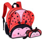 Mochila Infantil Meninas C Estojo Escolar Bichinhos Feminino
