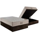 Cama Box Baú Casal: Colchão Molas Masterpocket Ensacadas Ortobom Conjunto Box Baú - Ortobom Fort Airtech Spring + Box Baú Nobuck Café (138x188)