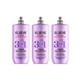 Creme De Tratamento Elseve 500ml 3em1 Hidra Hialuronico -3un