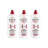 Creme De Tratamento Elseve 500ml 3em1 Reparaçao Total 5 -3un
