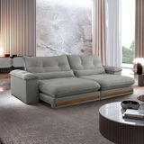 Sofá Dubai Linho 02 Módulos De 80 Cm B25 Cm Meu Sofá Online A230 Linho Cinza