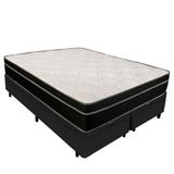 Cama Box Baú King 193 Bipartido Tecido Preto Com Colchão Paris De Molas Bello Box 67x193x203