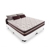 Cama Box Casal Bipartido 138 Tecido Branco Com Colchão Little Angel Bello Box Mola 62x138x188