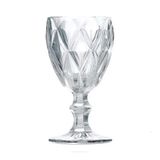 Jogo 10 Taças De Vidro Diamond Cor Transparente Para Água Vinho Lyor 325ml