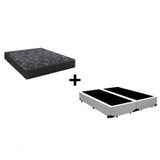Cama Box Casal 138 Bipartido Tecido Branco Com Colchão Lisboa Bello Box D28 Preto