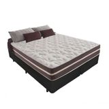 Cama Box Casal Bipartido 138 Tecido Preto Com Colchão Little Angel Bello Box Mola 62x138x188cm