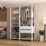 Guarda-roupas Closet Modulado 135cm 2 Peças Com 2 Gavetas E Cabideiro Multimóveis Mp4320 - Branco
