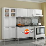 Cozinha Itatiaia Tarsila Compacta 3 Pecas 2 Vidros Branco Paneleiro 80 cm