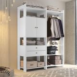 Arara Closet Premium Toronto Luxo Para Quarto Branco - Luapa - Branco