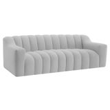 Sofá 2 Lugares Luxo Recepção Escritorio Sala Elegance 150cm Linho Cinza Claro