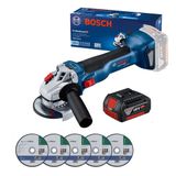 Esmerilhadeira Ang Bosch Bat Gws 18v-10 18v + 1bat 4a E Disc