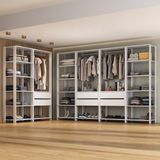 Guarda-roupas Closet Modulado 405cm 6 Peças Com 6 Gavetas E Cabideiros Multimóveis Mp4322 - Branco