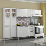 Cozinha Itatiaia Tarsila Compacta 4 Pecas 2 Vidros Pia Inox Branco Paneleiro 80 cm