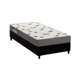 Conjunto Box Solteiro Colchão Espuma Ortobom D33 Light Saúde + Base Crc Suede Black 88x188