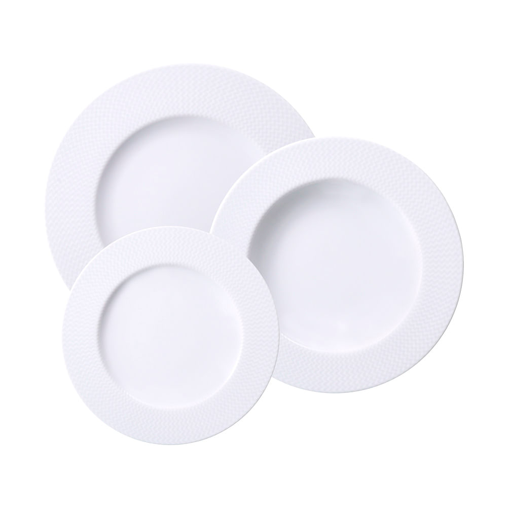 Jogo De Pratos Tramontina Mesh 12 Peças Em Porcelana Decorada Decorado 96589027