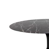 Mesa De Jantar Tulipa Saarinen Redonda 120x80 Cm Mármore Nero