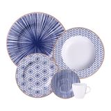 Aparelho De Jantar Tramontina Abstratta 20 Peças Em Porcelana Decorada Decorado 96589048