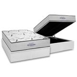 Conjunto Box Baú Casal Colchão Espuma Ortobom D45 Highfoam + Base Crc Courano White (138x188)