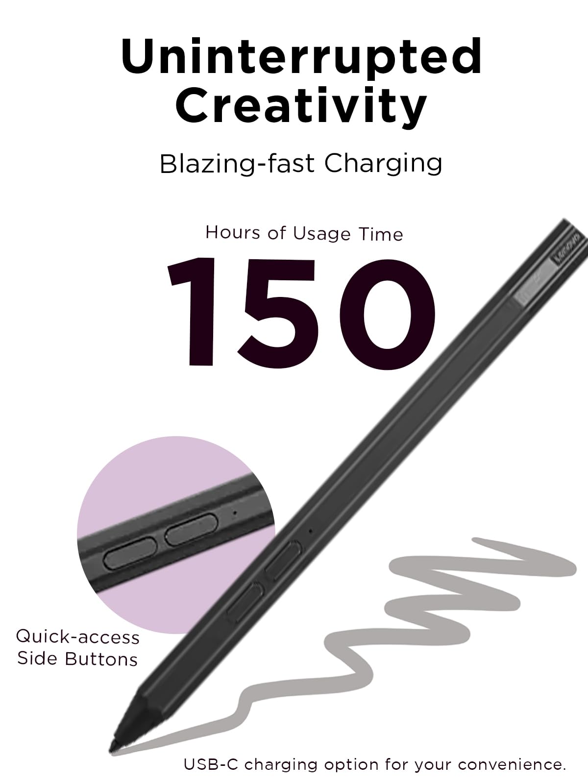 Caneta De Carregamento Stylus Lenovo Precision Pen 2 Usb-c Cinza