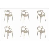 Cadeira De Jantar Allegra Pp Nude Rivatti Kit 6 Unidades