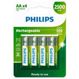 4 Pilhas Recarregaveis Aa Philips [f108]