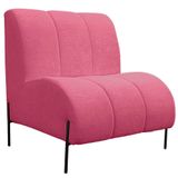 Namoradeira Marselha Pés De Ferro Para Sala Hotel Tecido Boucle Cor Rose
