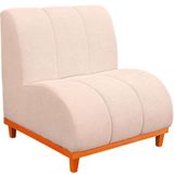 Namoradeira Marselha Base De Madeira Para Sala Hotel Tecido Boucle Cor Creme
