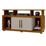Rack Para Tv Até 55 Polegadas Com Rodízios E 2 Portas Star 135x70cm Ipê/off White