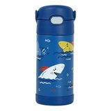 Garrafa Térmica Infantil Funtainer Tubarão - 355ml -com Alca