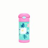 Garrafa Térmica Infantil Funtainer Jardim Das Flores Thermos - 355ml Com Alça