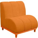 Namoradeira Marselha Base De Madeira Para Sala Hotel Tecido Boucle Cor Terracota