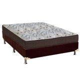 Cama Box Casal: Colchão Ortopédico Ortobom D45 Anatômico Iso 150 + Base Crc Suede Brown (138x188x18)
