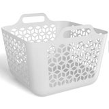 Cesto Organizador Uz. Plástico S/tampa 30l Branco Telado Cesto P/roupa Tel 30l Quadrado S/t Uz Uz.