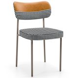 Cadeira Decorativa Para Sala De Jantar Melina Base Arena L02 Faixa Couríssimo Whisky Pied Poule