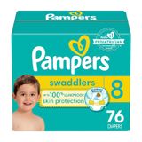 Fraldas Pampers Swaddlers Tamanho 8, Ultramacias, 76 Unidades