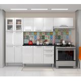 Cozinha Itatiaia Tarsila Compacta 4 Pecas 2 Vidros Branca Paneleiro 80 cm