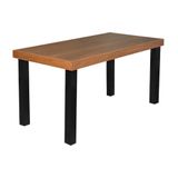 Mesa De Jantar Industrial Felícia Retangular 160x80cm Madeira Base Alumínio - Castanho - Marrom