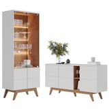 Sala De Jantar Com Cristaleira E Buffet Noronha Off White Freijó Colibri