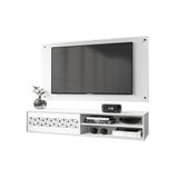 Rack Com Painel Suspenso Minimalista Sorrento Para Tv Até 50 Polegadas - 1,35x0,35m Branco