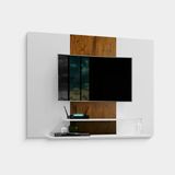 Painel Para Tv Até 50 Polegadas Suspenso Talento Com 2 Prateleiras 91x120cm Branco-canela