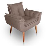 Poltrona Para Sala E Quarto Decorativa Opala Suede Capuccino
