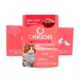 Kit 18un. Ração Úmida Origens Sachê Gatos Adultos E Filhotes Sabor Carne Ao Molho 85g