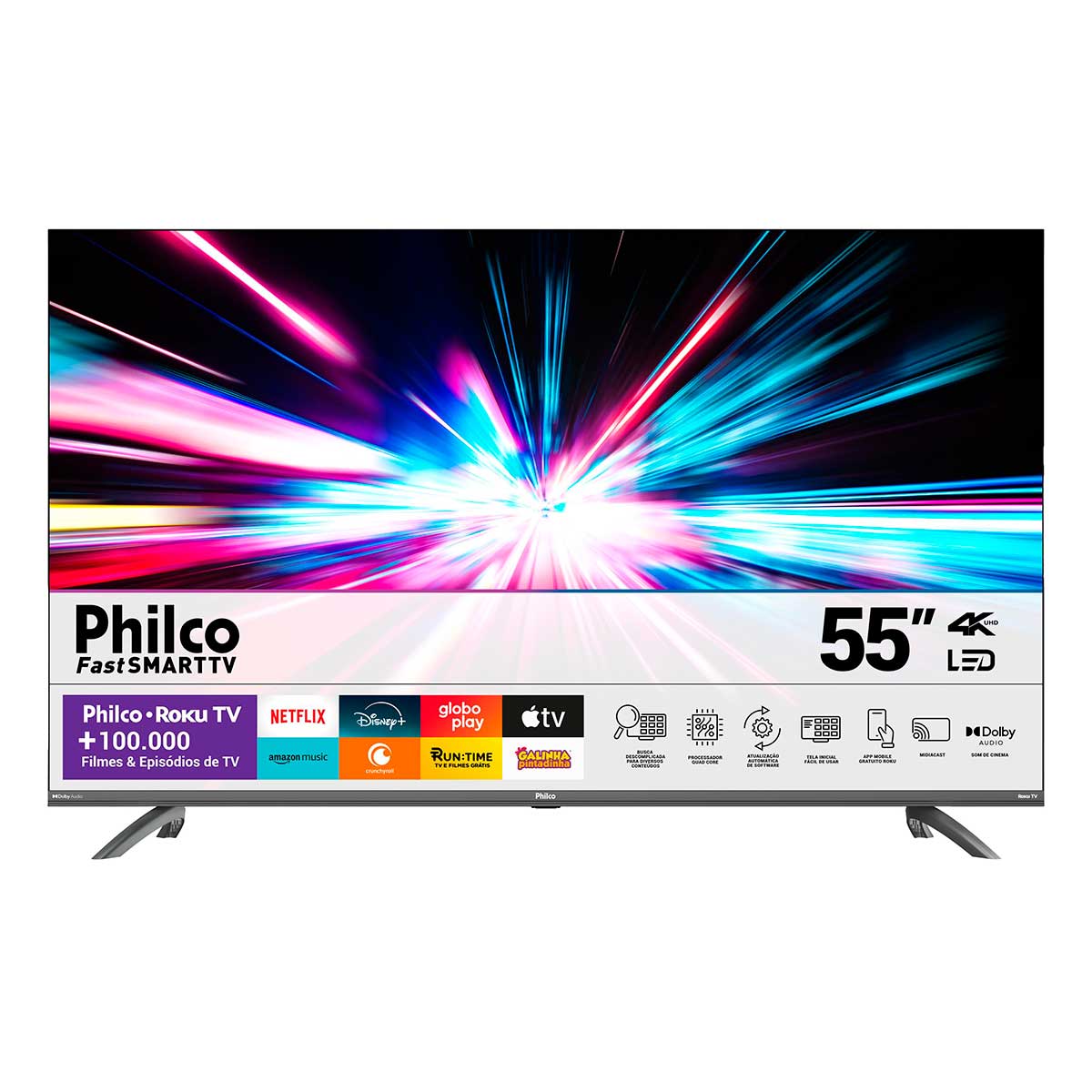 Smart TV Philco 55" 4K UHD LED Roku TV PTV55G3ERSGB