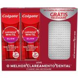 Kit 2 Cremes Dentais Glow Mint Colgate Luminous White 70g Cada Grátis Nécessaire