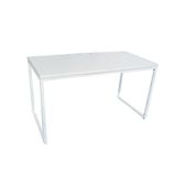 MESA DE JANTAR INDUSTRIAL FERRO MDF 120X60 BRANCO COM BRANCO - M1206075BCOBCO